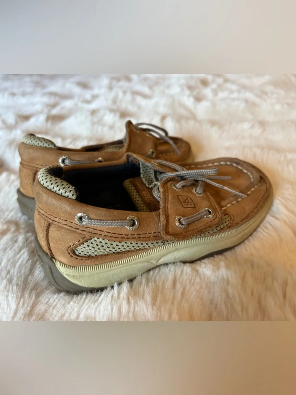 Kids size 10m Brown Leather Sperry Boat Shoes